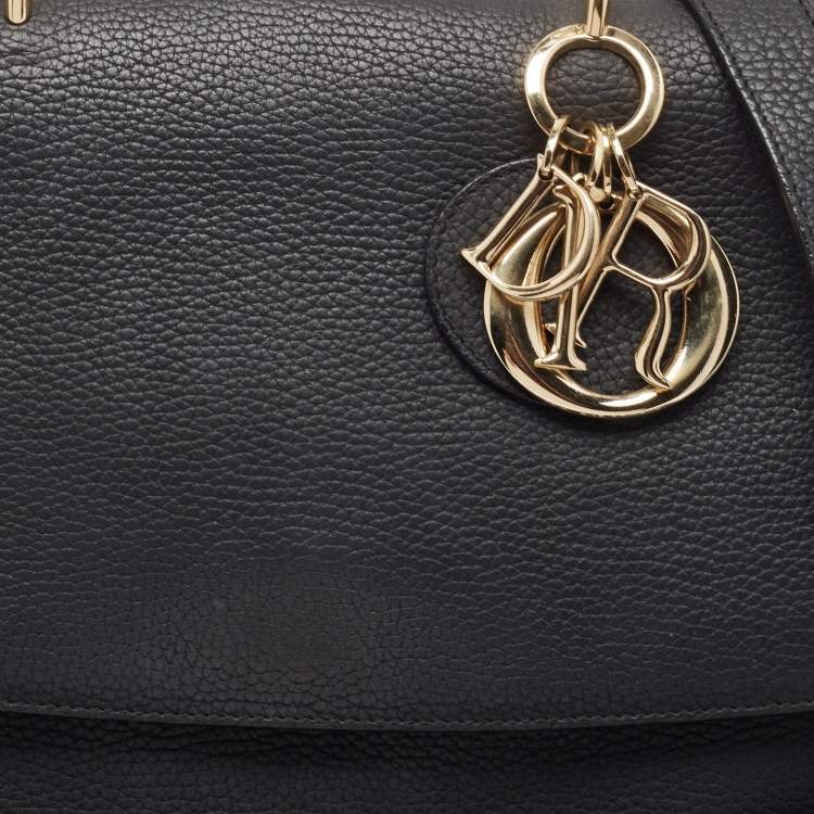 Pre Owned Dior Black Leather Medium Be Dior Flap Bag