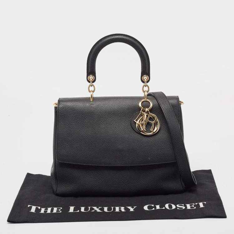 Pre Owned Dior Black Leather Medium Be Dior Flap Bag