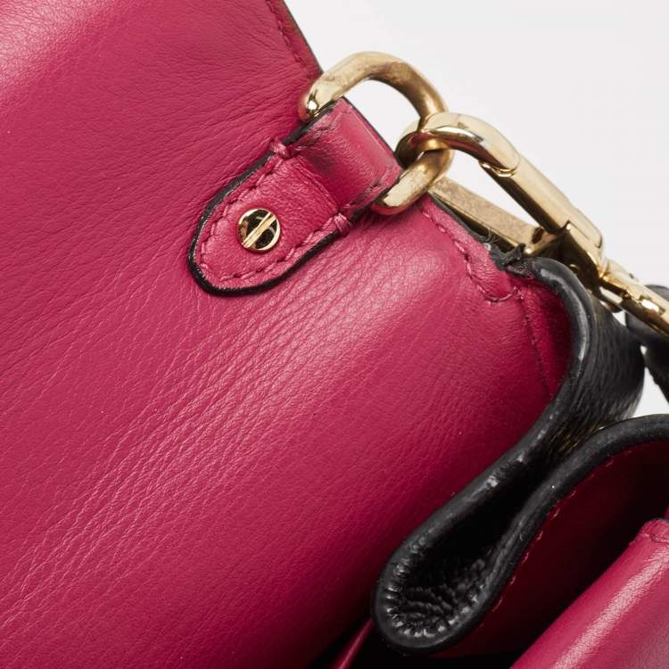 Pre Owned Dior Black Leather Medium Be Dior Flap Bag