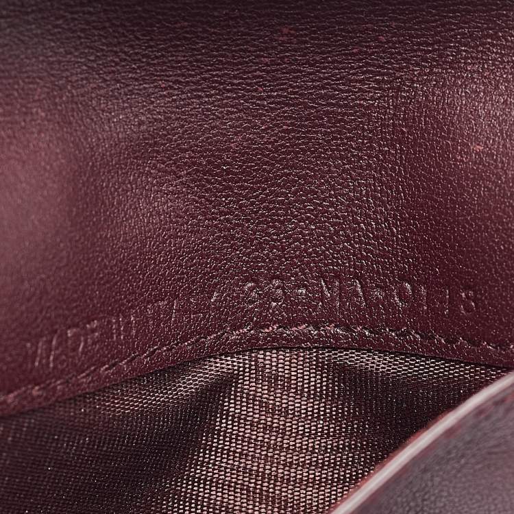 Pre Owned Dior Burgundy Cannage Leather Lady Dior Card Holder