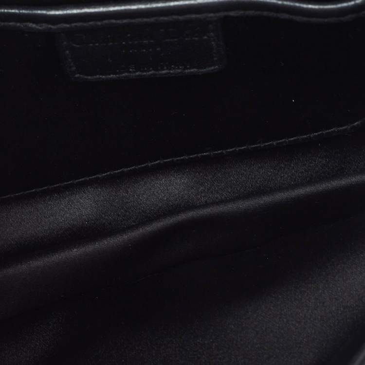 Pre Owned Dior Black Cannage Satin Lady Dior Clutch