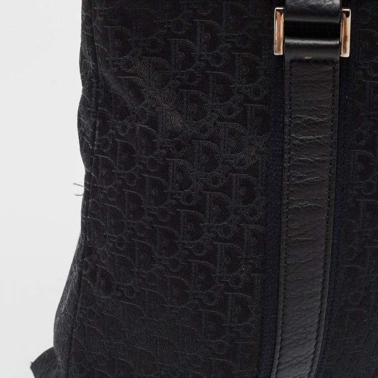 Pre Owned Dior Black Diorissimo Canvas and Leather Street Chic Tote
