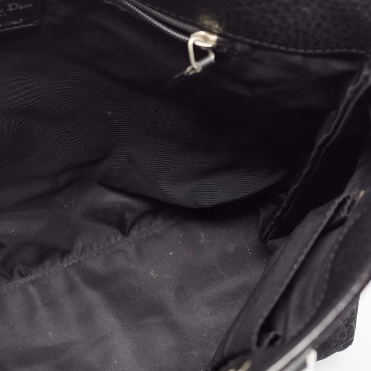 Pre Owned Dior Black Diorissimo Canvas and Leather Street Chic Tote