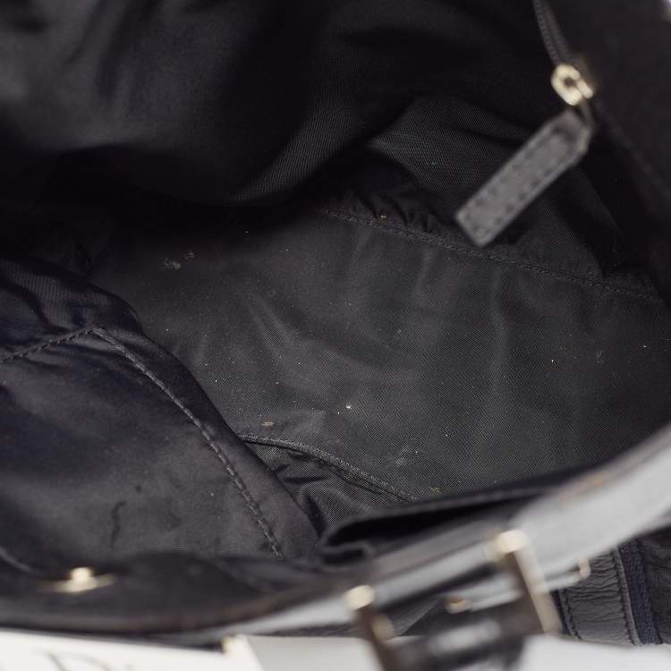 Pre Owned Dior Black Diorissimo Canvas and Leather Street Chic Tote