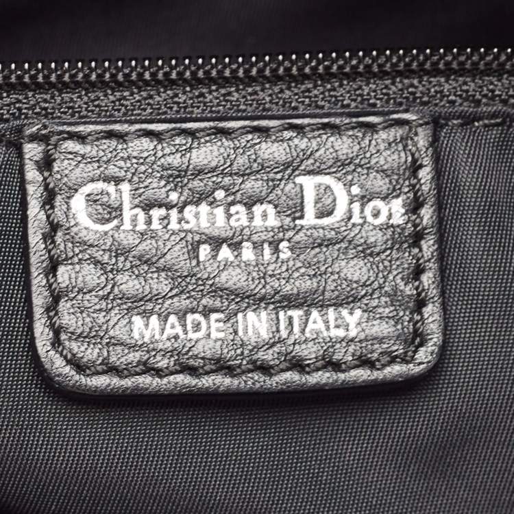 Pre Owned Dior Black Diorissimo Canvas and Leather Street Chic Tote