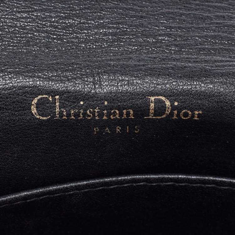 Pre Owned Dior Black Quilted Leather Lady Dior Chain Clutch