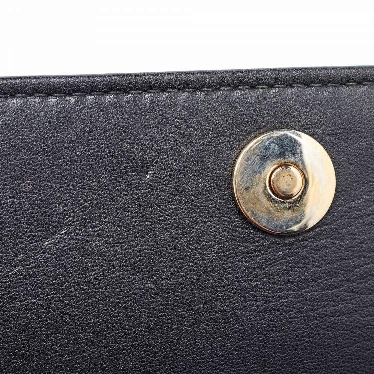 Pre Owned Dior Black Quilted Leather Lady Dior Chain Clutch