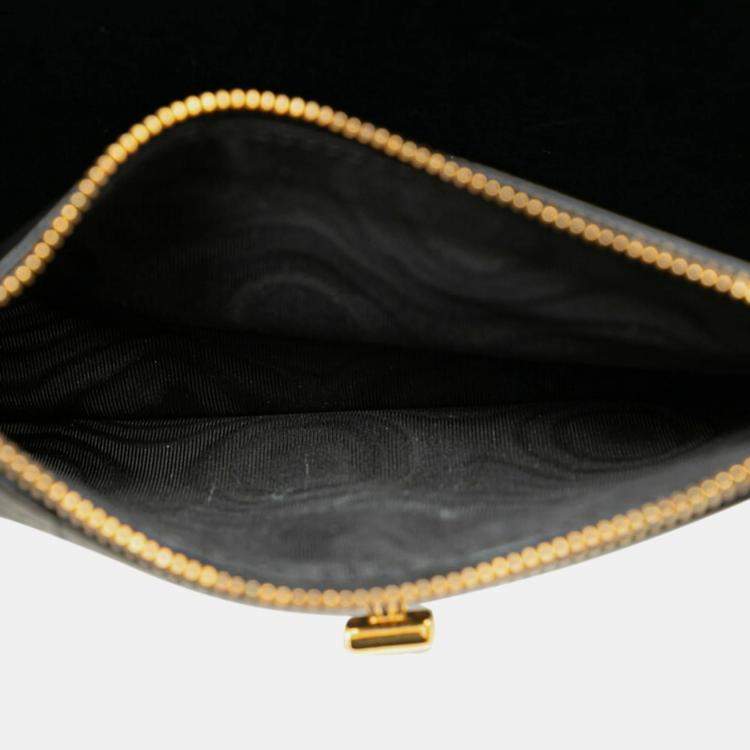 Pre Owned Christian Dior Black Lambskin Macrocannage Mini Miss Caro Bag 