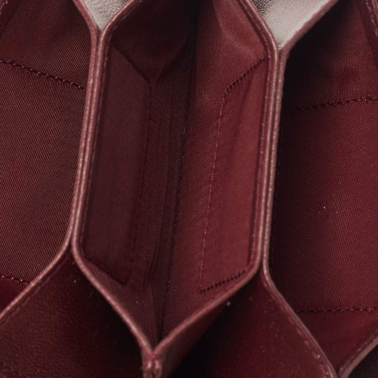 مملوكة مسبقًا Dior Burgundy Cannage Leather Lady Dior 5 Gusset Card Case
