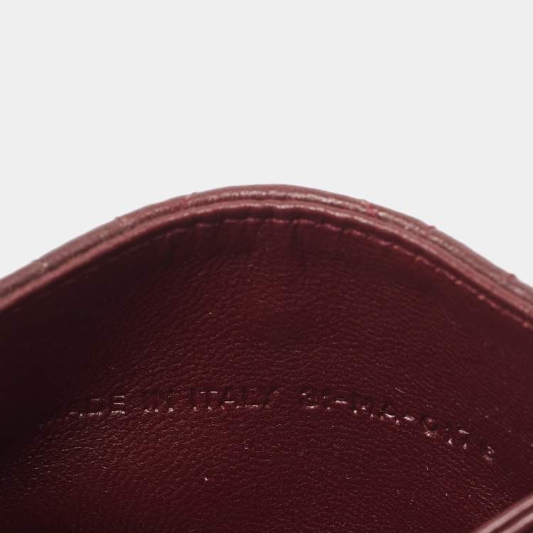 مملوكة مسبقًا Dior Burgundy Cannage Leather Lady Dior 5 Gusset Card Case