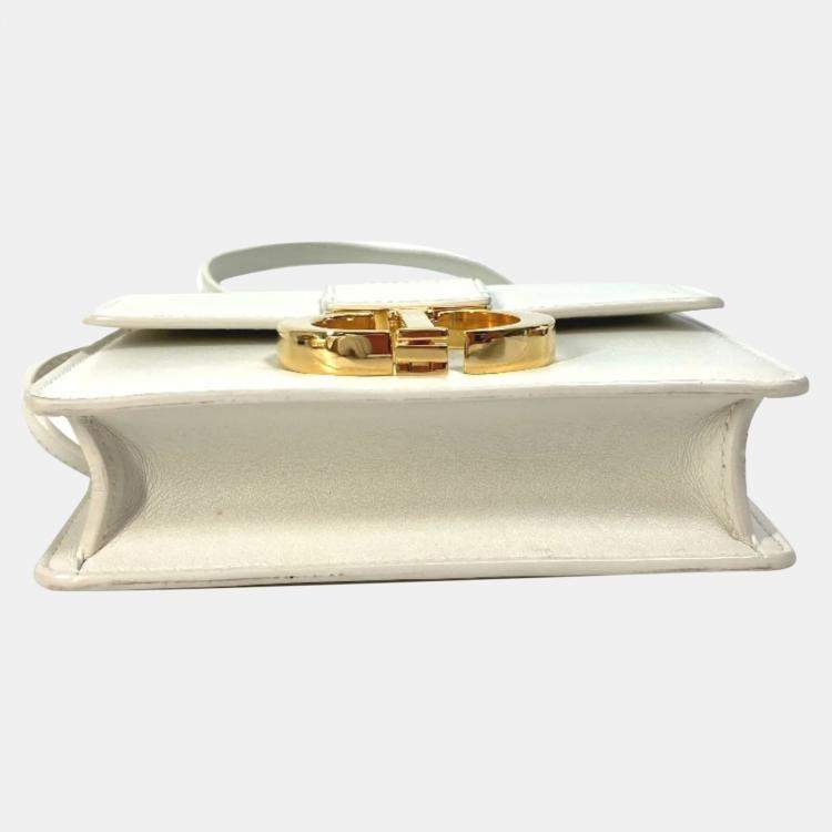 Pre Owned Dior White Leather 30 Montaigne Shoulder Bags