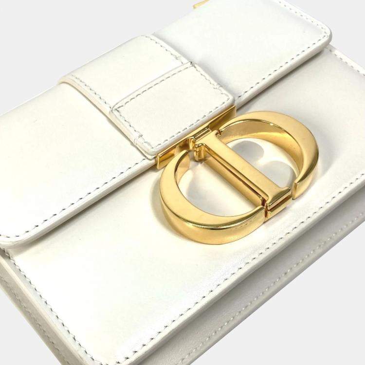 Pre Owned Dior White Leather 30 Montaigne Shoulder Bags