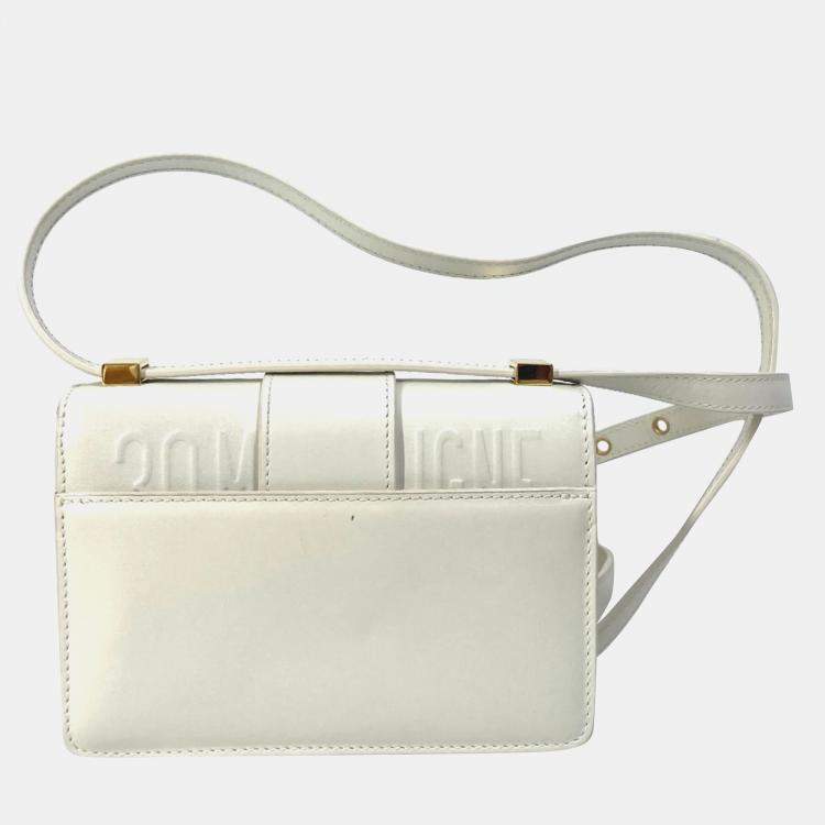 Pre Owned Dior White Leather 30 Montaigne Shoulder Bags