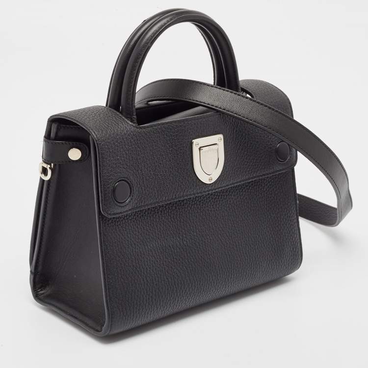 Pre Owned Dior Black Leather Mini Diorever Top Handle Bag