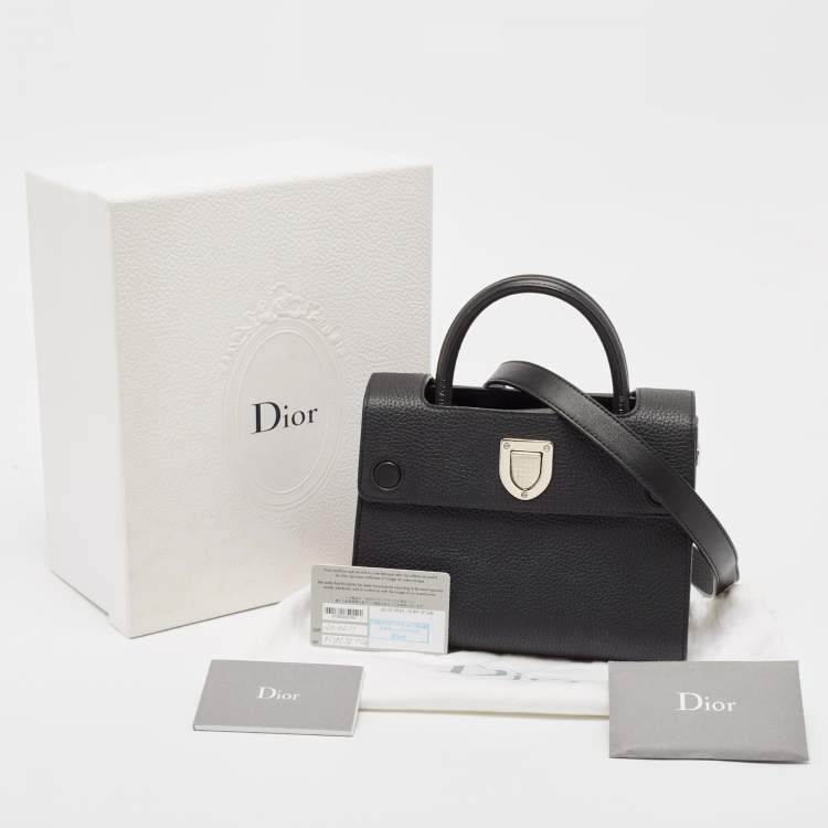 Pre Owned Dior Black Leather Mini Diorever Top Handle Bag