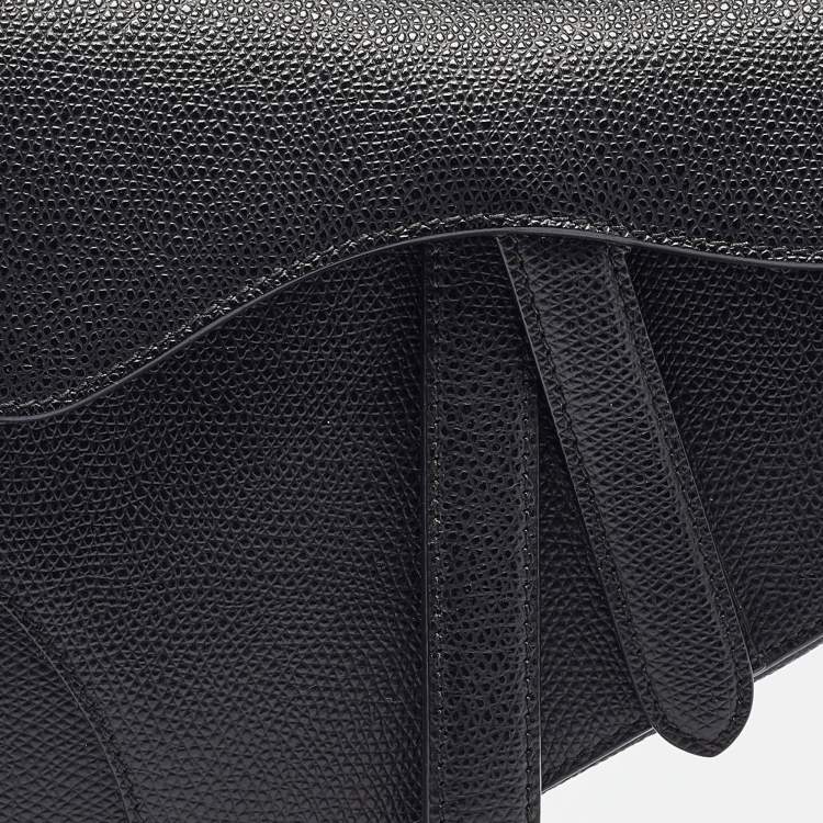 Pre Owned Dior Black Leather Mini Saddle Bag