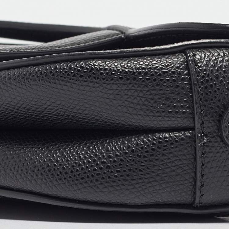 Pre Owned Dior Black Leather Mini Saddle Bag