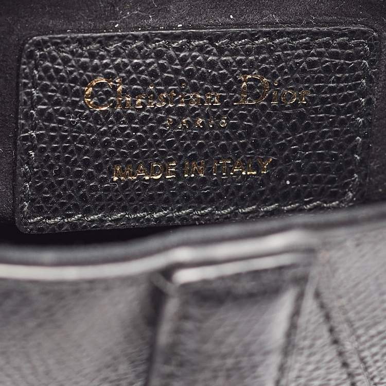 Pre Owned Dior Black Leather Mini Saddle Bag