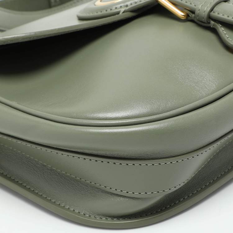 Pre Owned Dior Green Leather Medium Bobby Shoulder Bag