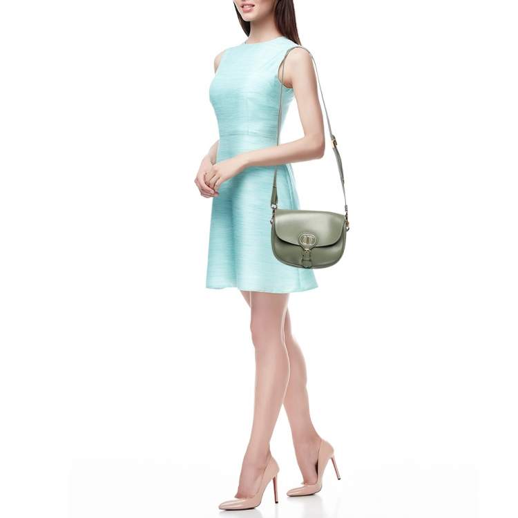 Pre Owned Dior Green Leather Medium Bobby Shoulder Bag