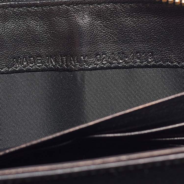 Pre Owned Dior Black Cannage Patent Leather Lady Dior Zip Around Wallet