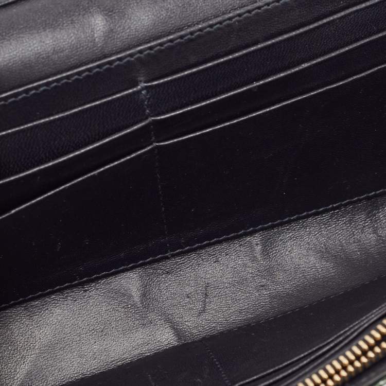 Pre Owned Dior Green Crackled Patent Leather Diorama Wallet On Chain