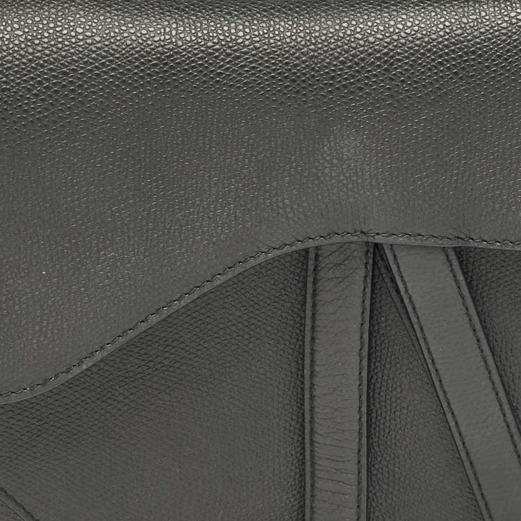 Pre Owned Dior Black Leather Saddle Bag