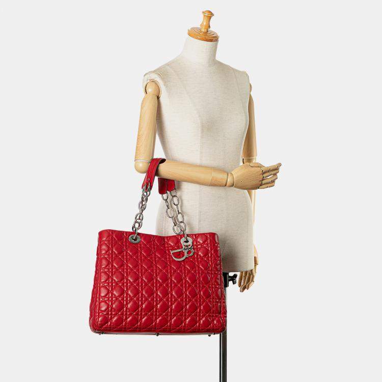 Pre Owned Dior Large Cannage Lady Dior Soft Tote Bag