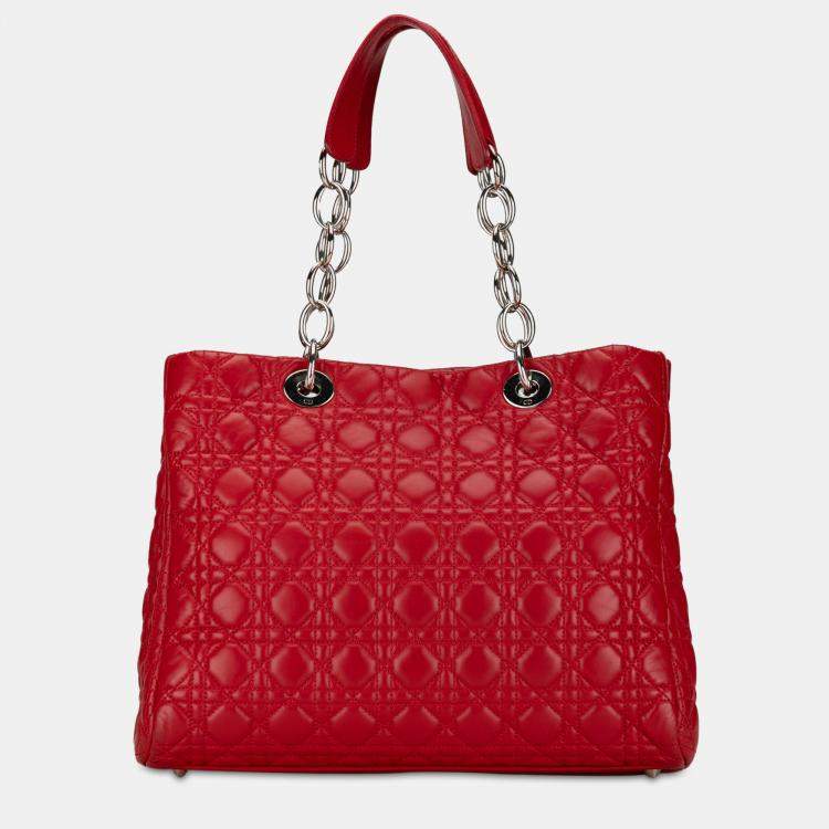 Pre Owned Dior Large Cannage Lady Dior Soft Tote Bag