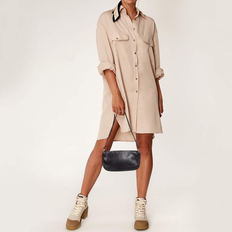 مملوكة مسبقًا Dior Black Leather Ethnic Clutch Bag