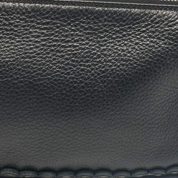 مملوكة مسبقًا Dior Black Leather Ethnic Clutch Bag