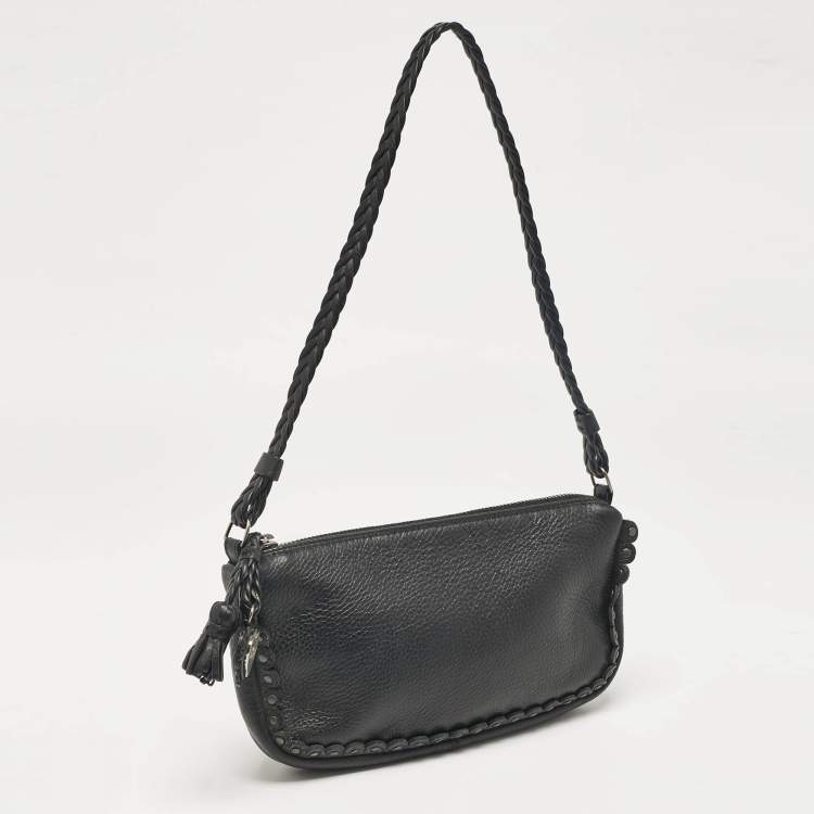 مملوكة مسبقًا Dior Black Leather Ethnic Clutch Bag