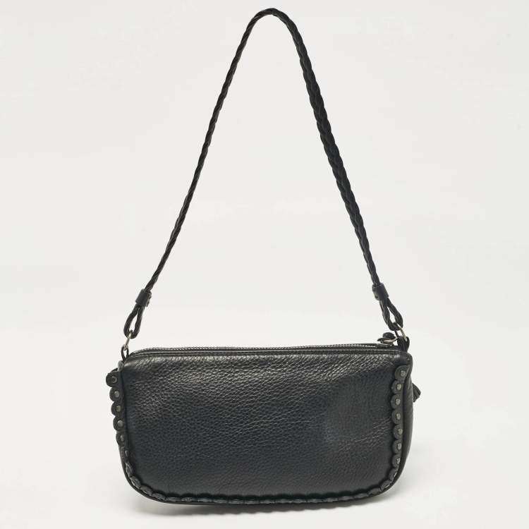 مملوكة مسبقًا Dior Black Leather Ethnic Clutch Bag