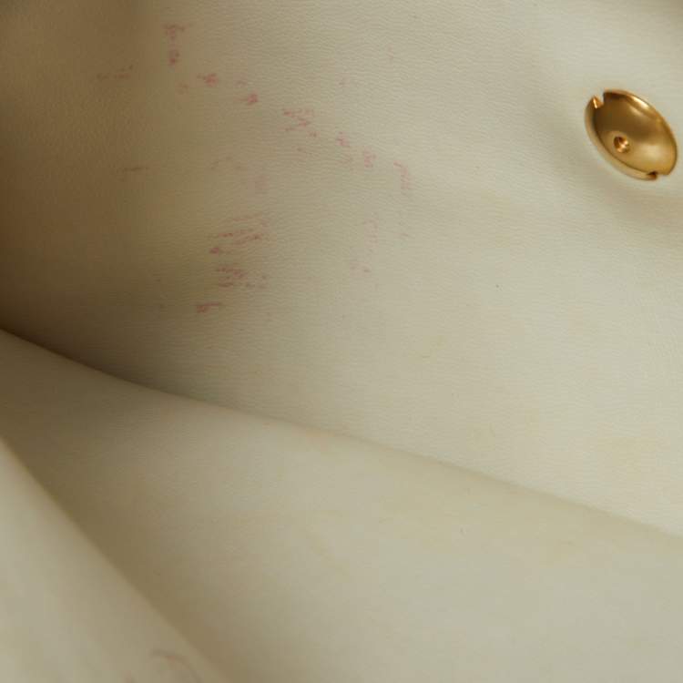 Pre Owned Dior Off White Honeycomb Monogram Coated Canvas and Leather Clutch