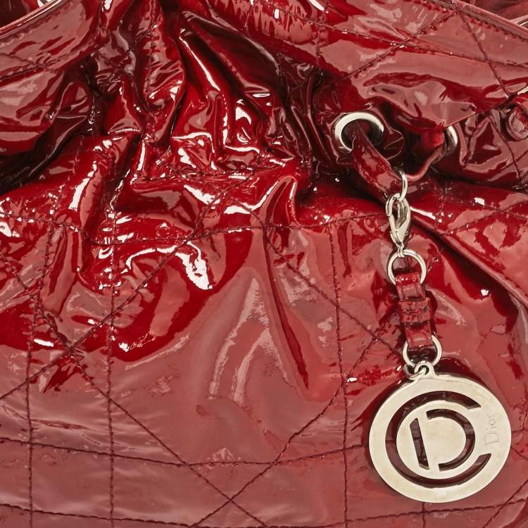 Pre Owned Dior Red Patent Patent Leather Le Trente Tote