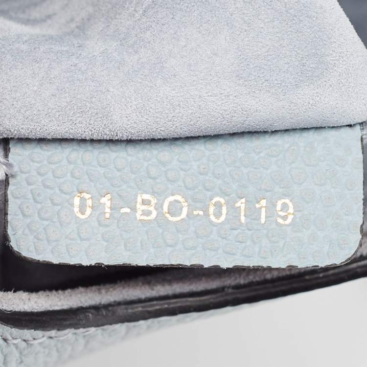 Pre Owned Dior Blue Leather Mini Saddle Bag