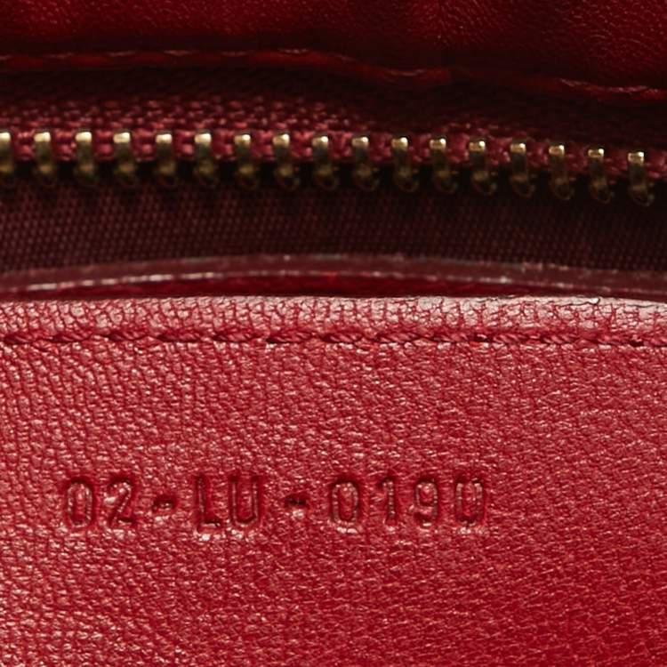 Pre Owned Dior Red Cannage Leather Oversized Rosette Clutch