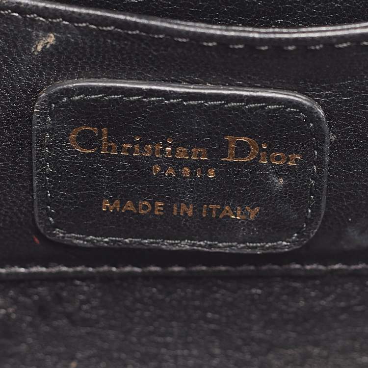 Pre Owned Dior Gold Cannage Metal Frame Clutch