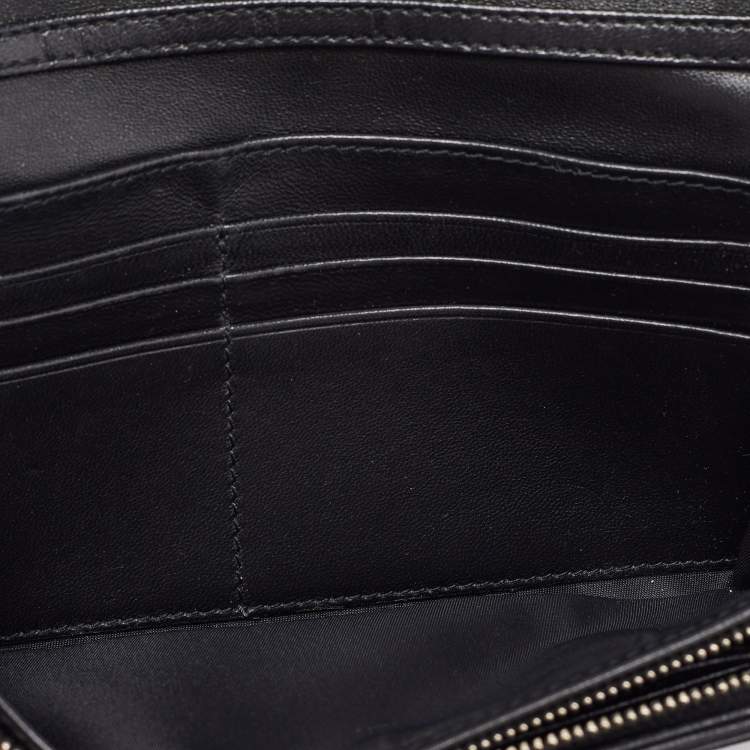 Pre Owned Dior Black Cannage Leather Lady Dior Wallet On Chain