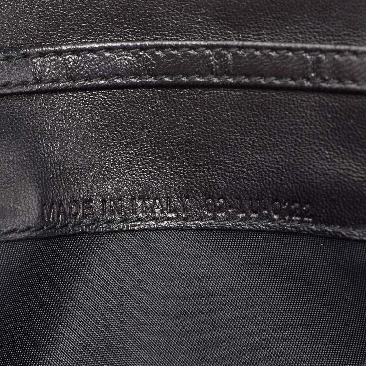 Pre Owned Dior Black Cannage Leather Lady Dior Wallet On Chain