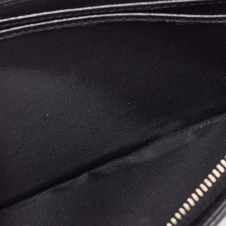 Pre Owned Dior Black Cannage Leather Lady Dior Wallet On Chain