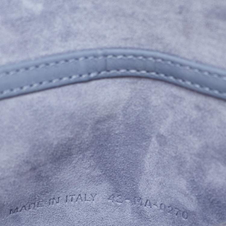 Pre Owned Dior Blue Matte Cannage Leather Wallet on Chain