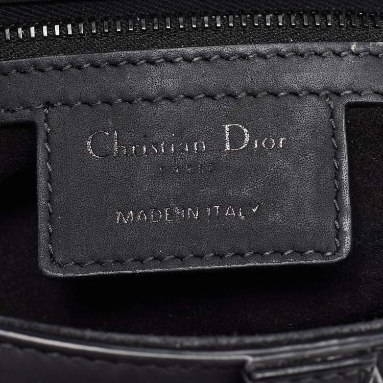 Pre Owned Dior Black Ultramatte Leather Saddle Bag with Strap