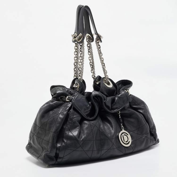 Pre Owned Dior Black Cannage Leather Le Trente Hobo