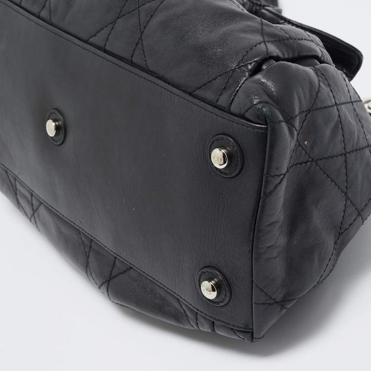 Pre Owned Dior Black Cannage Leather Le Trente Hobo