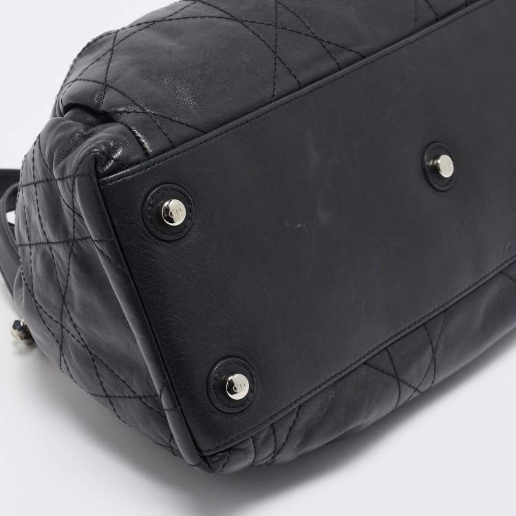 Pre Owned Dior Black Cannage Leather Le Trente Hobo