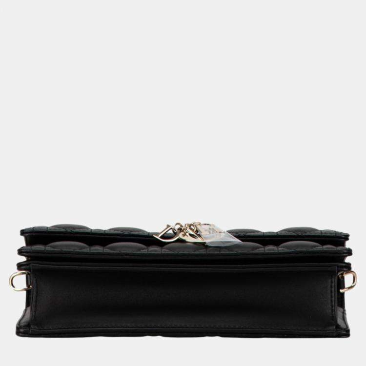 Pre Owned Christian Dior Black Lambskin  Dior Cannage My Bag Handbag