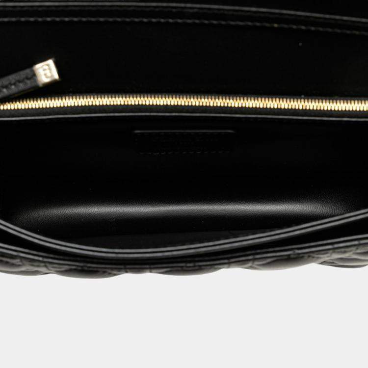 Pre Owned Christian Dior Black Lambskin  Dior Cannage My Bag Handbag