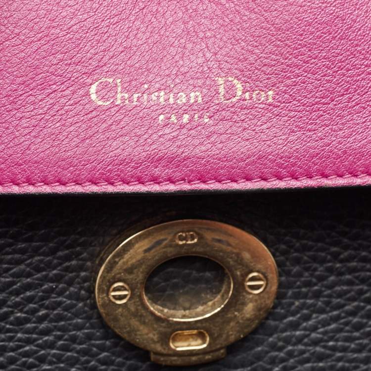Pre Owned Dior Black Leather Small Be Dior Flap Top Handle Bag