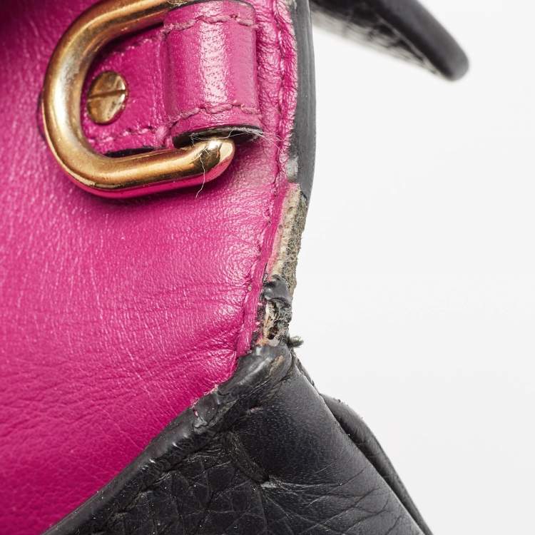 Pre Owned Dior Black Leather Small Be Dior Flap Top Handle Bag